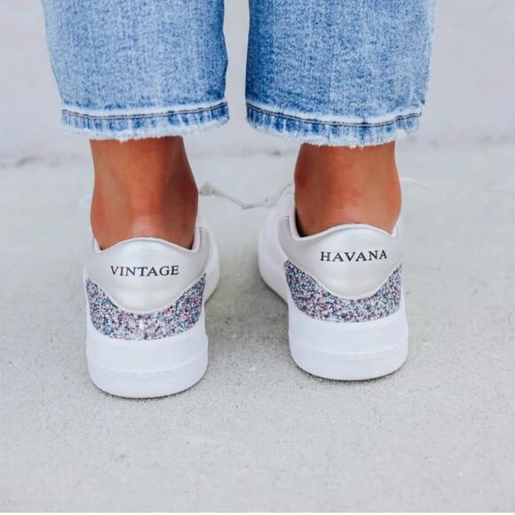JONA BY VINTAGE HAVANA WHITE/MULTI GLITTER SIZE 7 New - Picture 2 of 11